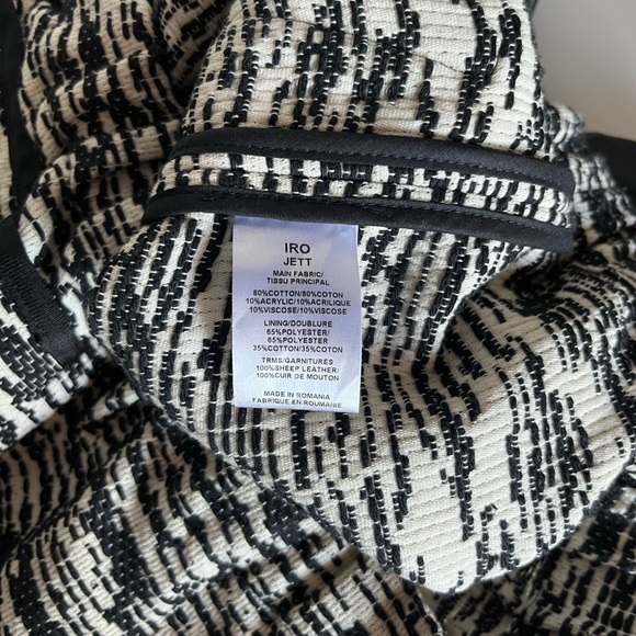 NWOT IRO Jett Zip Up Leather Moto Jacket Tweed - Picture 10 of 11